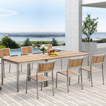 Conjunto de comedor al aire libre de teca de muebles de exterior